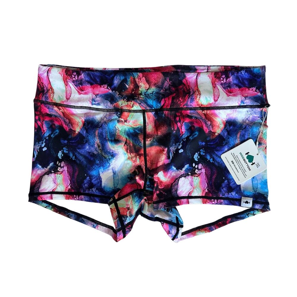 Wodbottom NWT Women’s Multi-color Abstract Workout Shorts - 3XL